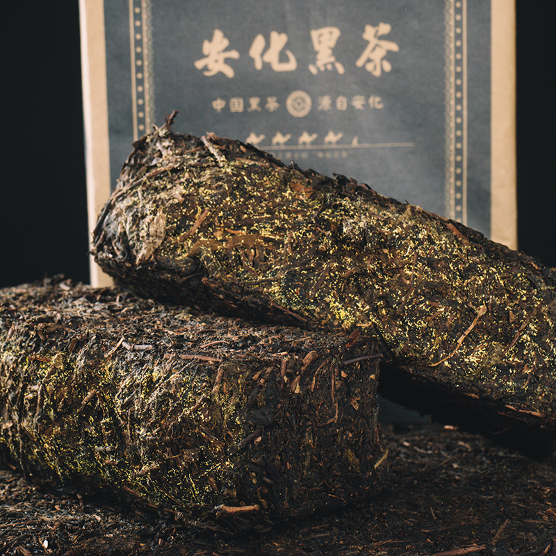 送茶刀 金花黑茶湖南黑茶安化黑茶叶正品安华黑茶茯砖茶1000g - 图1