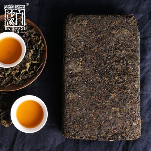 2012年白沙溪手工金花天茯茶1kg天尖伏砖茶湖南茶叶正宗安化黑茶 - 图0