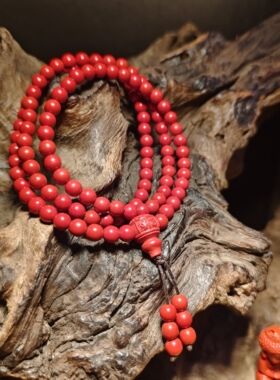 灵丹真朱砂高含量保真朱砂本命年护身手链男女款5mm108颗佛珠手串