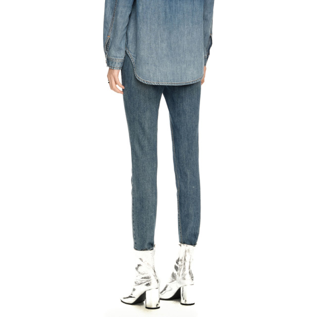 H GENTEEL Hegao 2024 new spring clothing for women's mid-high waist slimming patch embroidered feet pants casual trousers