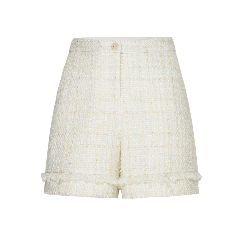 H·GENTEEL荷高2024新款春装女花纱小A双边下口设计短裤,淘宝优惠券,粉丝福利购,淘宝优惠卷