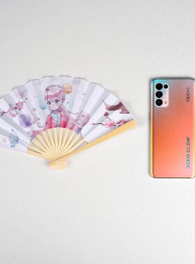 手掌折扇卡通折叠寸迷你扇子国潮