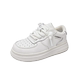 Breathable and casual children's head layer cowhide white shoes soft bottom