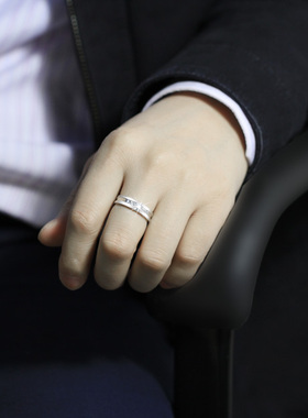 沁缘925银典雅风可刻字情侣戒指