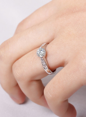 沁缘首饰品生日礼物可刻字银戒指