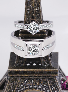 沁缘925银情侣戒指银饰品情侣款