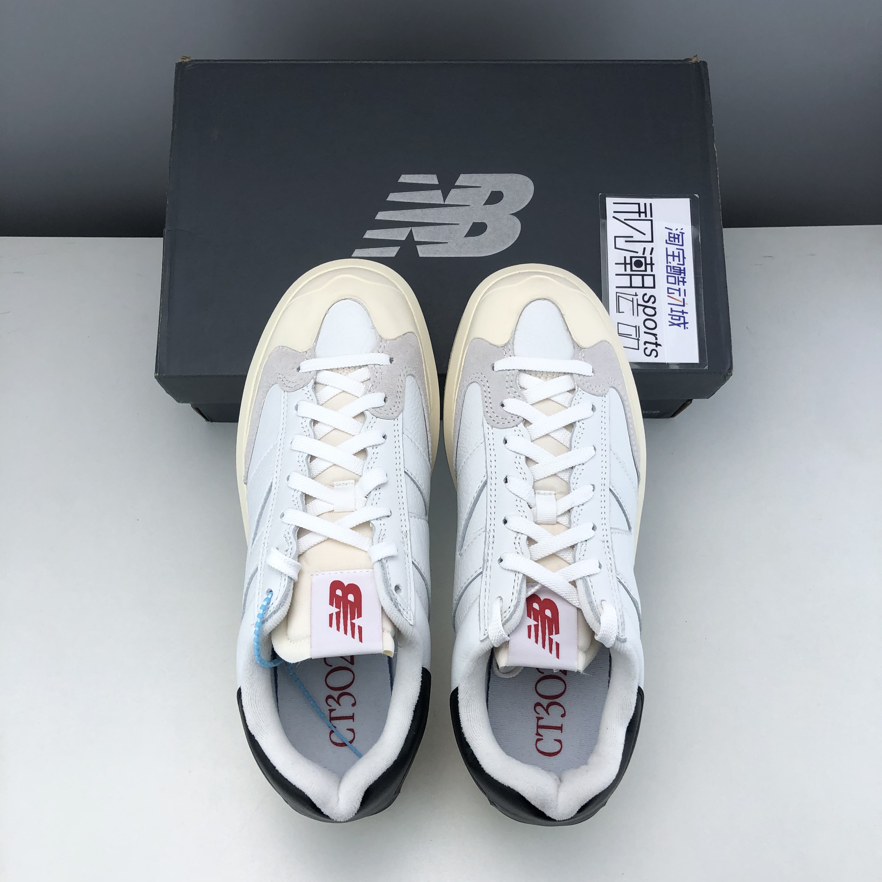 New Balance NB302系列白黑男女复古低帮厚底麦昆休闲板鞋CT302OD - 图2