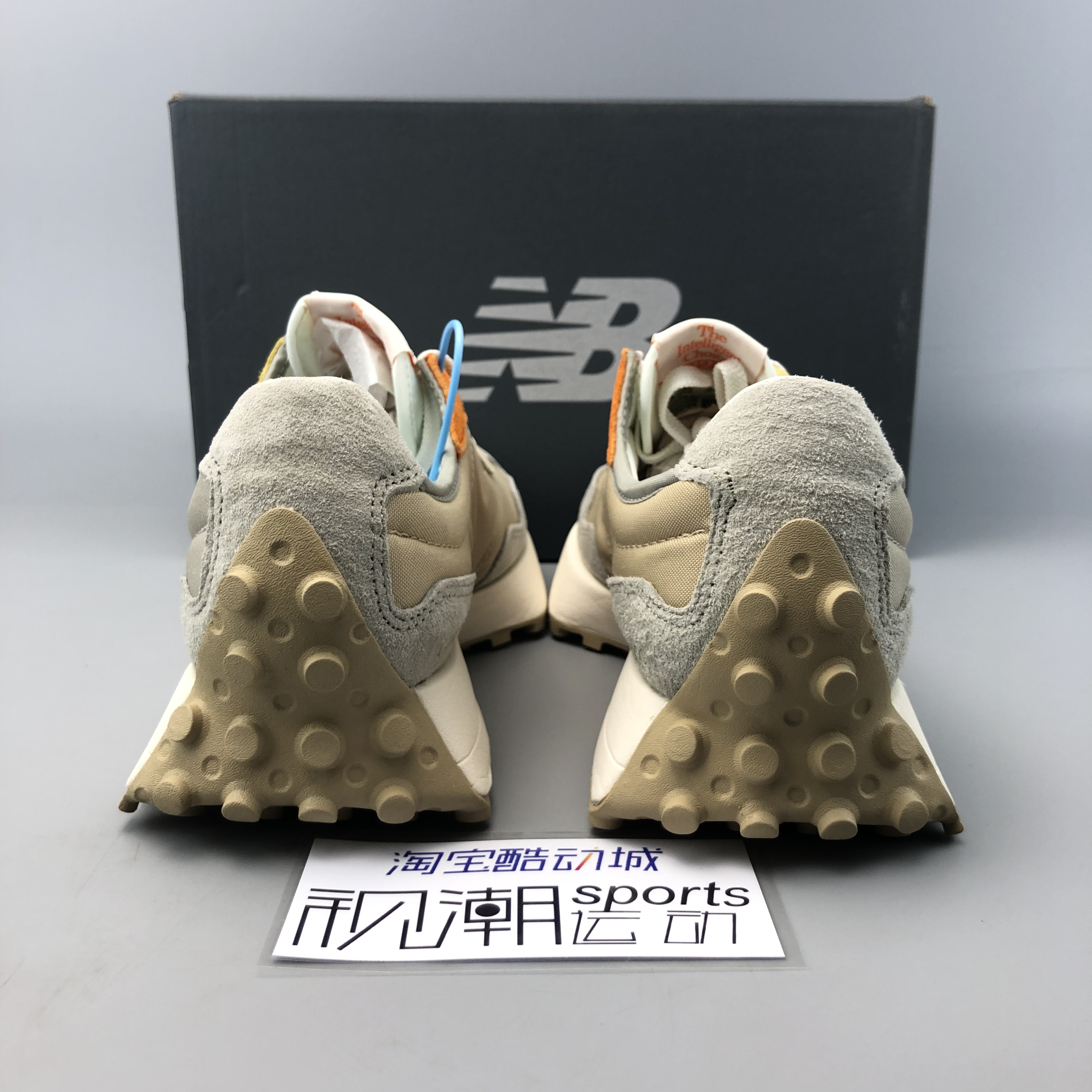 New Balance NB327系列米黄灰鸳鸯男女复古老爹运动休闲鞋WS327MS-图1