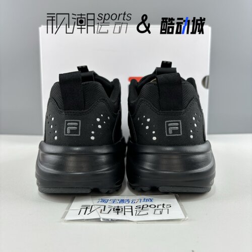 FILA斐乐猎空 黑灰男舒适轻便减震运动休闲老爹跑鞋F12M041104FBU - 图1