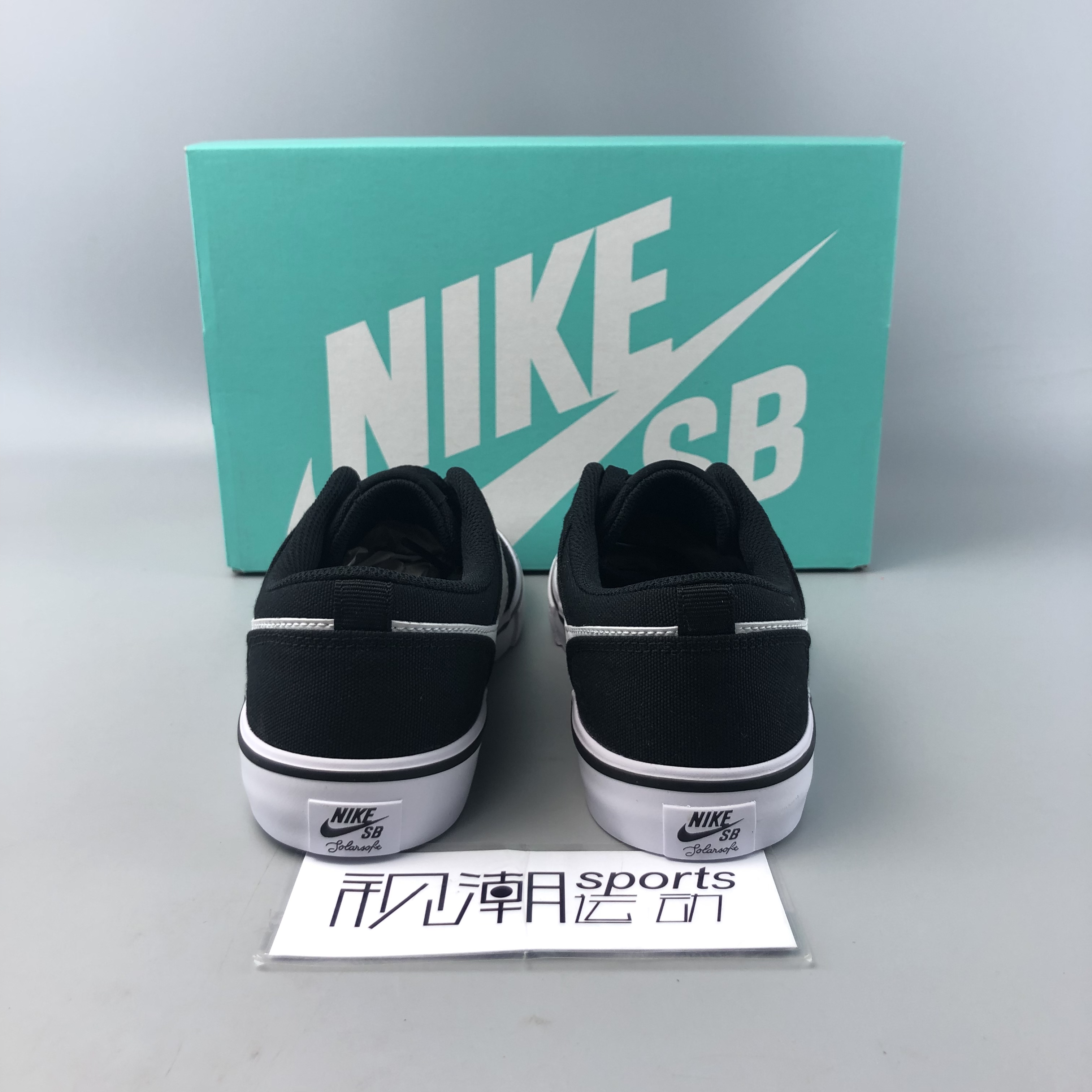 Nike耐克SB Portmore黑白男女轻便透气休闲帆布板鞋880268-010-图1