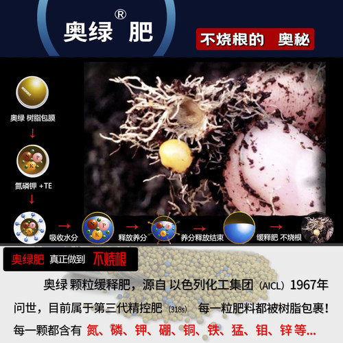 奥绿缓释肥318s月季奥绿肥A2多肉专用颗粒5号通用型盆栽进口花肥 - 图0
