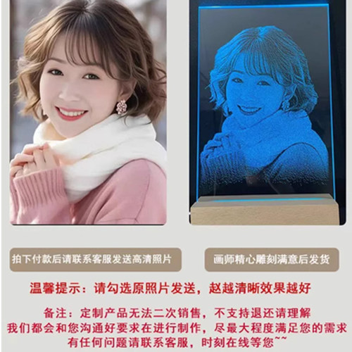 顺丰包邮】送女友非遗锤子玻璃画琉璃画敲击照片定制生日纪念日 - 图2