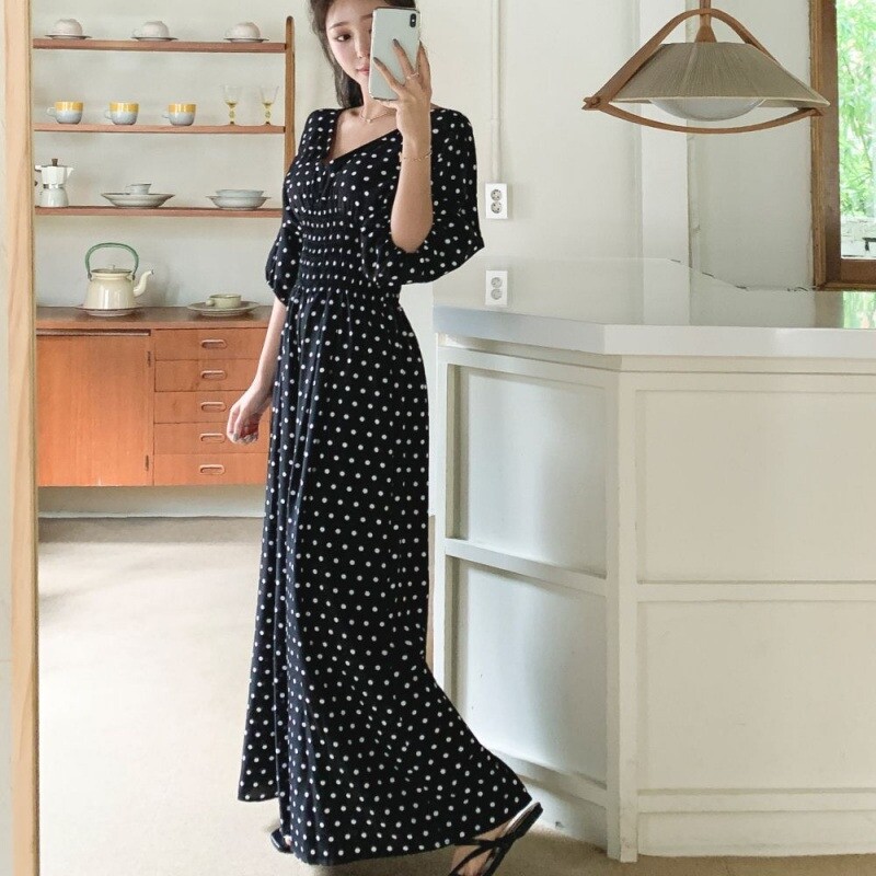 女款正品别致潮流基础款圆点连身裤 cafe24海外连体衣/裤