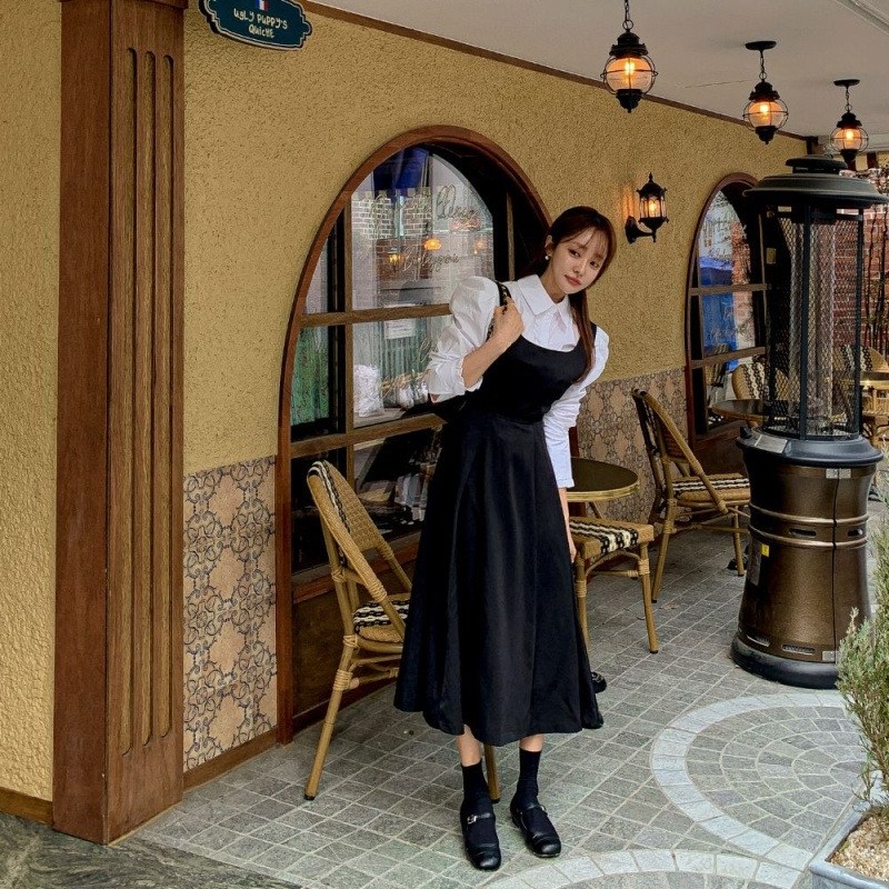 韩国女装there she is喇叭形连体衣 cafe24海外连体衣/裤