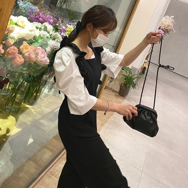 韩国there she is褶边宽松连体裤 cafe24海外连体衣/裤