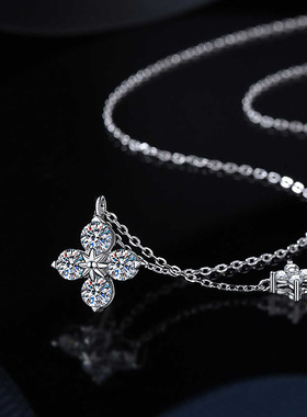诗予饰幸运四叶草冷感轻奢锁骨链