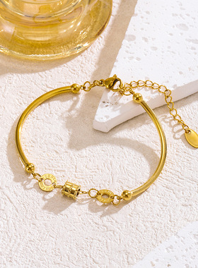 诗予饰弯管小蛮腰路路通钛钢手链