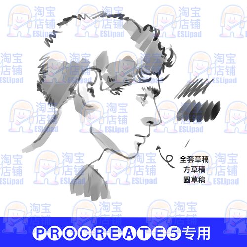 Procreate笔刷全套人像欧美人物ipad笔刷200支小林画画素材ESL - 图2