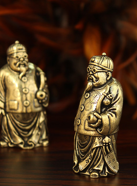 新款地主老财纯黄铜佛像摆件