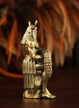 药王神农世氏炎帝黄铜金属人像