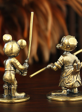 米老鼠唐老鸭黄铜摆件装饰礼品