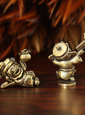 新款财神摆件黄铜复古财神爷