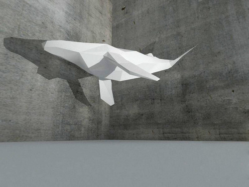 1.5米长大鲸鱼几何折纸3D立体纸模型立体构成DIY手工创意摆件 - 图1