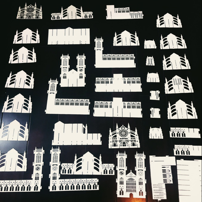 威斯敏斯特大教堂纸雕中文美国引进3d纸模型DIY手工手工纸模-图2