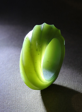 印象眸和田玉戒指男款绞丝扳指