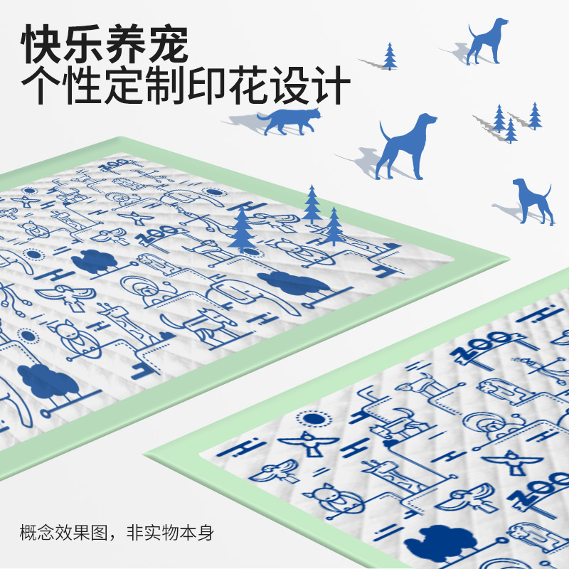 狗狗尿垫宠物一次性印花隔尿垫猫咪产褥垫厕所吸水尿片兔子尿不湿 - 图0
