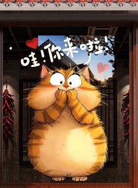 整张超透静电玻璃门贴纸装饰