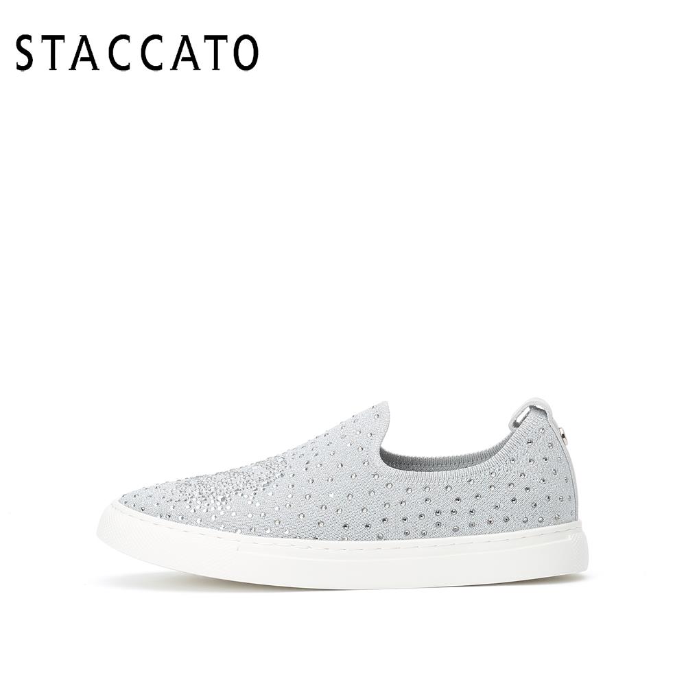 staccato旗舰店思加图秋季新款帮面闪钻亮片松糕底时尚休闲女鞋子Y1081CM90