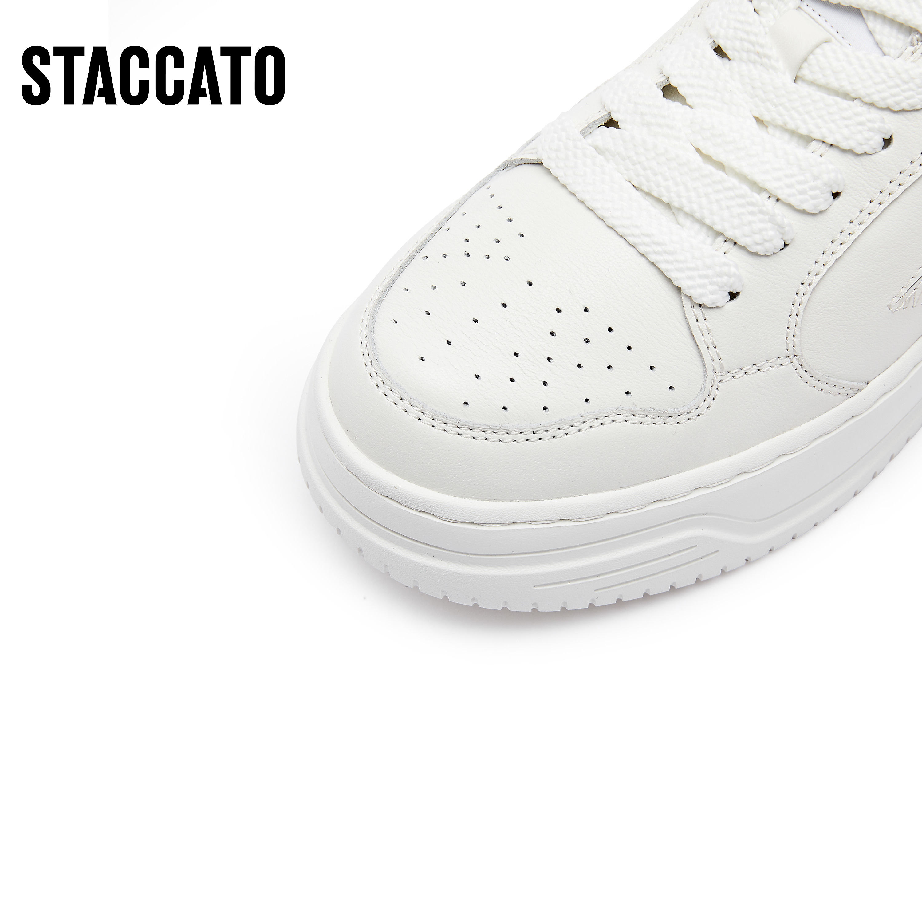 思加图新款时尚小白鞋厚底增高休闲板鞋透气女鞋EUW04AM4 - 图3