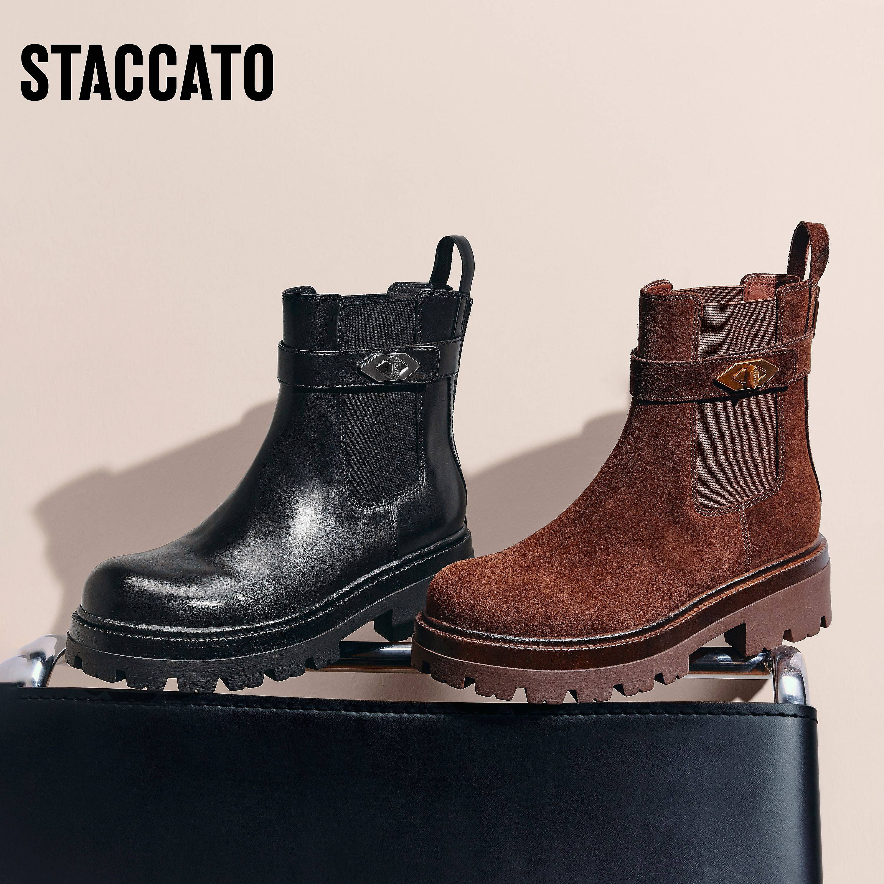 思加图新款复古英伦风切尔西靴烟筒靴中靴时装靴女靴靴子EIW01DZ5,淘宝优惠券,粉丝福利购,淘宝优惠卷