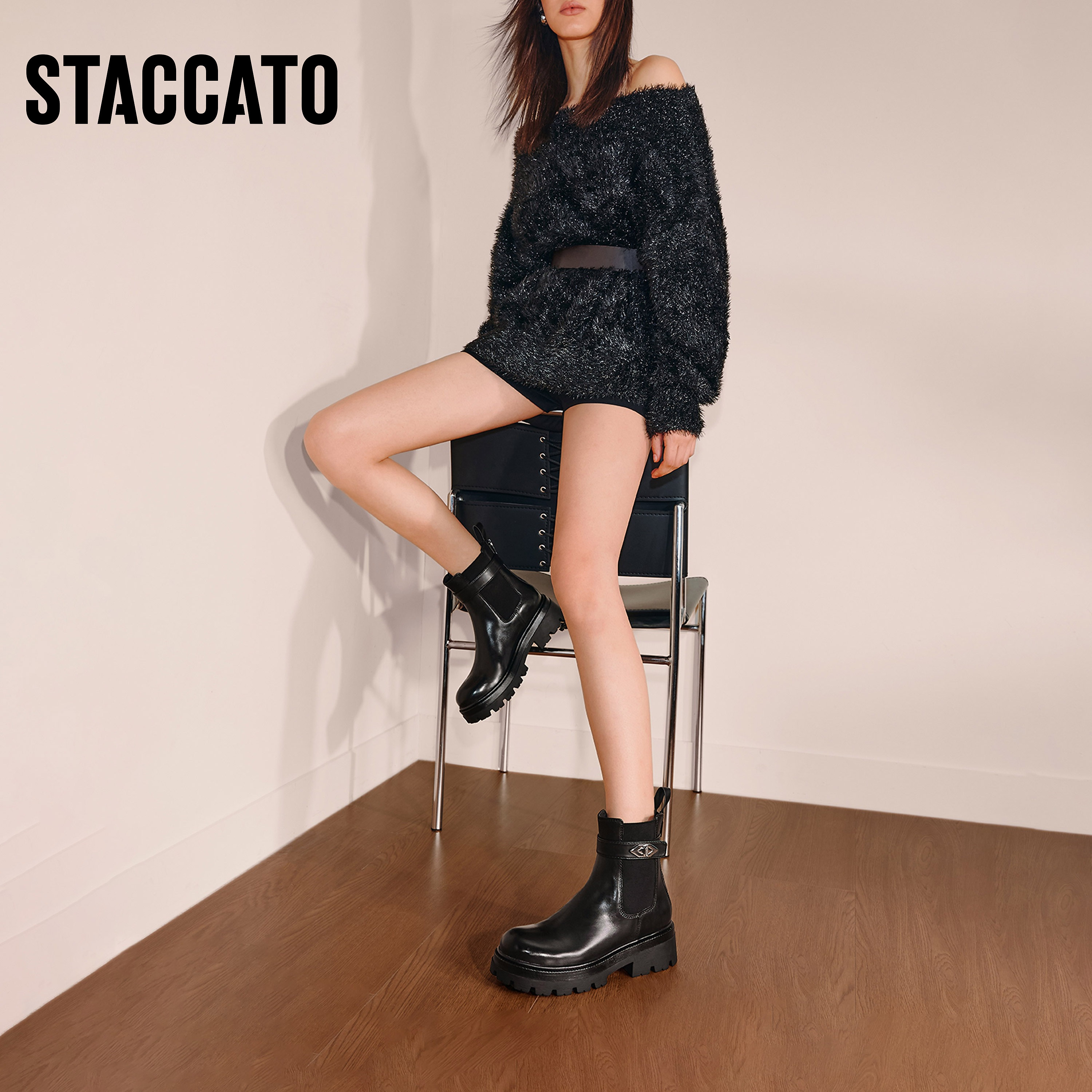 思加图新款复古英伦风切尔西靴烟筒靴中靴时装靴女靴靴子EIW01DZ5,淘宝优惠券,粉丝福利购,淘宝优惠卷