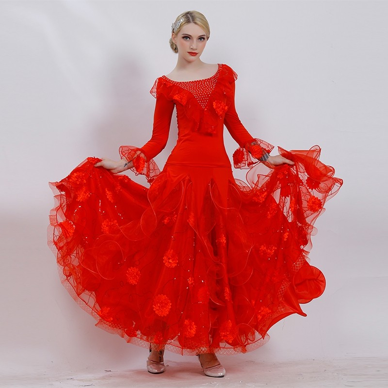 新款亮片摩登舞裙交谊舞广场舞国标舞半身裙大摆华尔兹舞长裙,淘宝优惠券,粉丝福利购,淘宝优惠卷