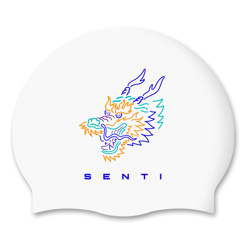 2024年SENTI新款硅胶泳帽防水护耳成人训练游泳儿童男女游泳帽子