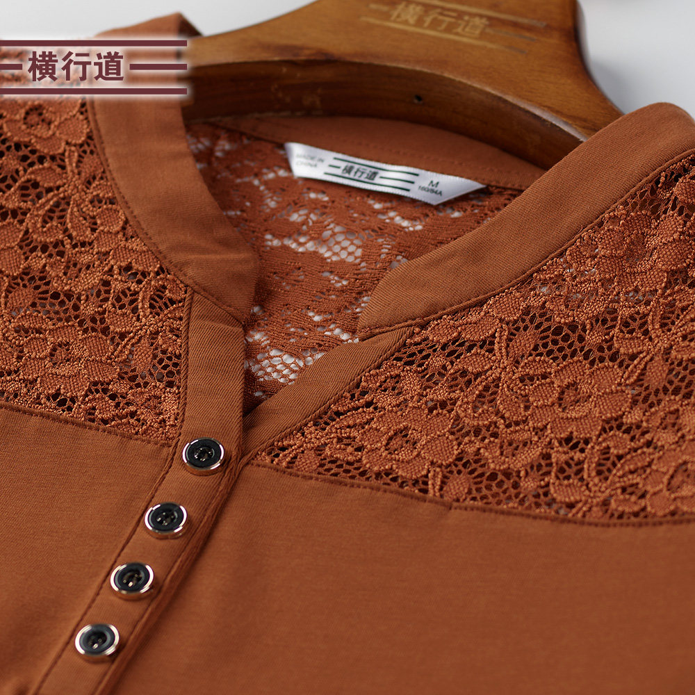 2022夏装新款蕾丝t恤短袖打底衫 横行道T恤