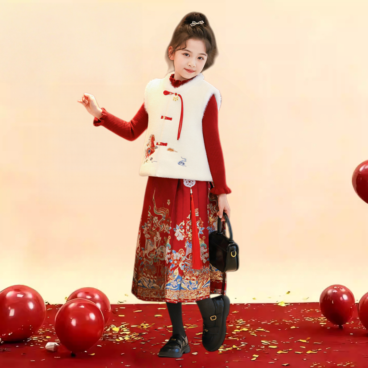 女童冬装马面裙明制汉服2026新款儿童拜年服女孩中式过年国风衣服,淘宝优惠券,粉丝福利购,淘宝优惠卷