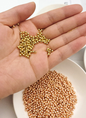 铜镀18K金色珠子隔珠串珠