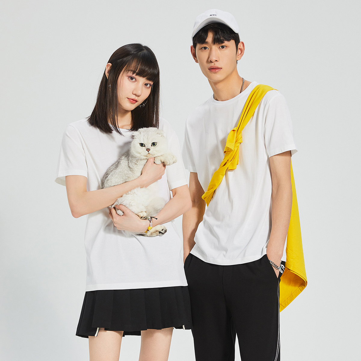 太平鸟男装旗舰店太平鸟男装 短袖T恤男打底衫纯色衣服情侣体恤半袖潮冰氧吧0