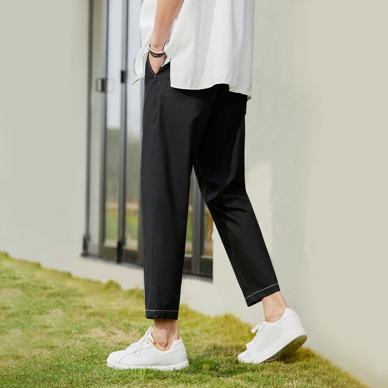 太平鸟男装新款明线九分裤男休闲裤 太平鸟男装休闲裤