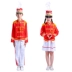 Đội trống trẻ em biểu diễn trang phục nam cờ lớp mẫu giáo phù hợp với cờ cô gái bảo vệ danh dự đội chỉ huy mới - Trang phục