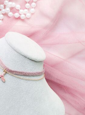 新款日韩饰品少女紫色人鱼姬尾巴吊坠颈链choker项圈锁骨链项链女