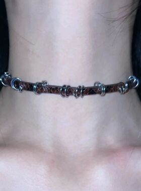 波西米亚高级感choker项圈女甜酷辣妹颈链y2k亚文化锁骨链卫衣链