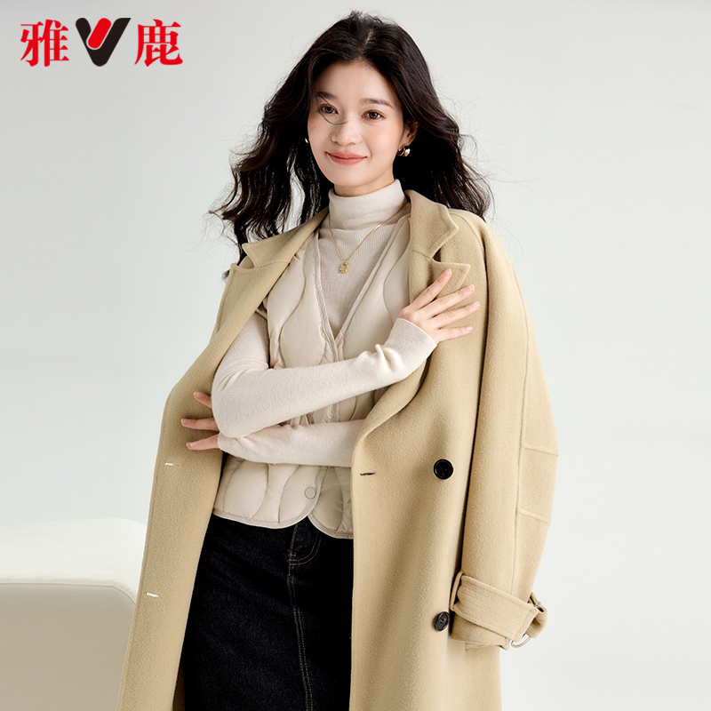 雅鹿羽绒马甲女2024年秋冬新款轻薄保暖时尚贴身大衣内搭V领背心_雅鹿羽绒服精选店_女装/女士精品-第2张图片-提都小院