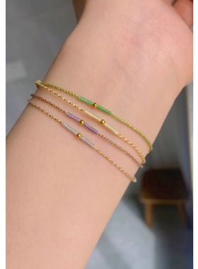 春日限定mini小糖豆转运珠极细手绳女ins小众转运珠极细手链女