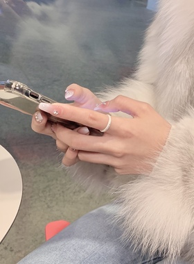 小红书s925纯银磨砂戒指女小众设计高级感时尚开口可调节戒指指环