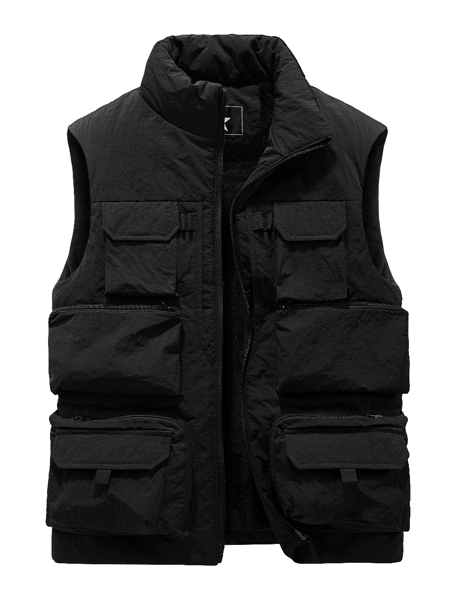 棉马甲男冬季加绒保暖背心多口袋工装羊羔绒马夹加厚大码坎肩外套,淘宝优惠券,粉丝福利购,淘宝优惠卷