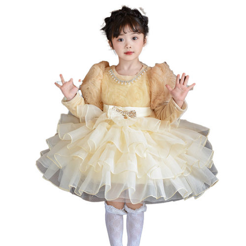 在逃公主女童玫瑰花小礼服冰雪奇缘艾莎裙子礼服儿童生日连衣裙 - 图3